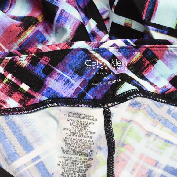 Calvin Klein Women Legging Capri Polyester Multicolor Sz M Quick Dri Performance - Picture 8 of 8